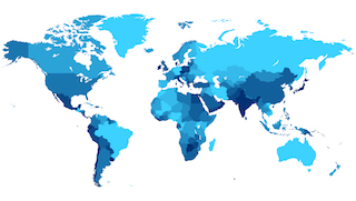worldmap countries blue 320